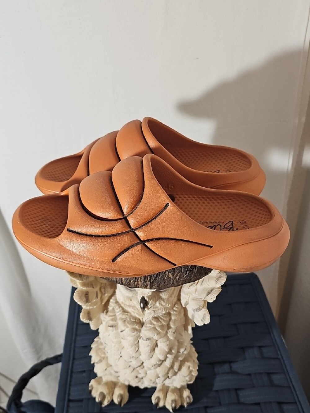 Blue Foam Slide Sandals for Men in Tan - Picture 3 of 6